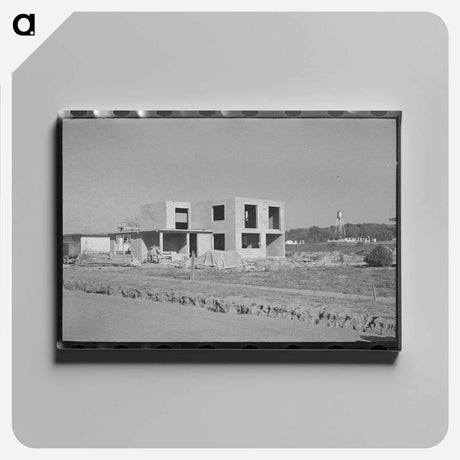 アートパネル-Stucco Coat Applied, Jersey Homesteads
 - ラッセル リー Canvas.