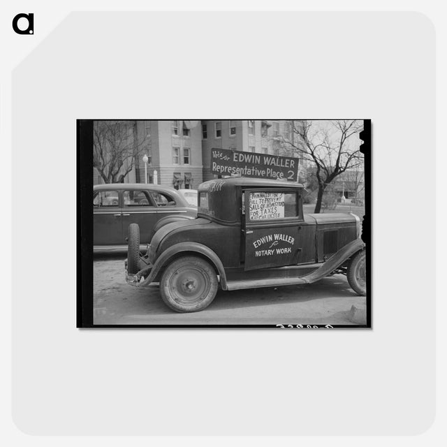 アートポストカード-Candidate's Sign on Car, San Marcos, Texas
 - ラッセル リー Postcard.