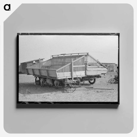 アートパネル-Hay Wagons on Farm in Sheridan County, Kansas
 - ラッセル リー Canvas.