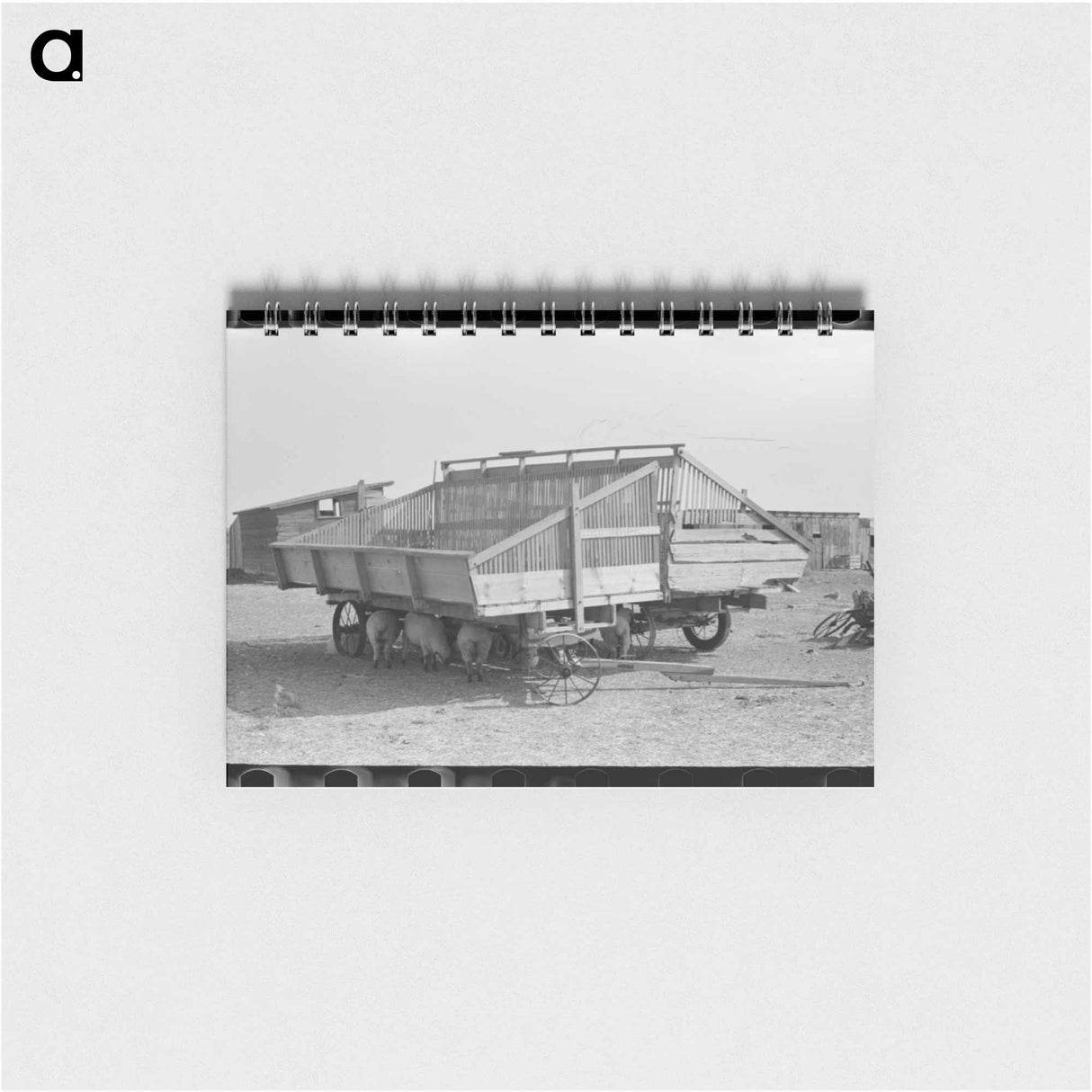 アートメモ帳-Hay Wagons on Farm in Sheridan County, Kansas
 - ラッセル リー Memo.