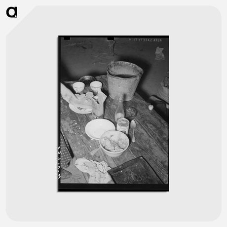 アートポストカード-Food on Table in Community Camp
 - ラッセル リー Postcard.