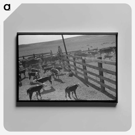 アートパネル-Cattle Roundup near Marfa, Texas
 - ラッセル リー Canvas.