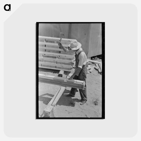 アートポストカード-Ceiling Board Nailers in Jig
 - ラッセル リー Postcard.