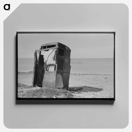 アートパネル-Privy Made of Old Automobile Bodies, Nueces Bay, Corpus Christi, Texas
 - ラッセル リー Canvas.