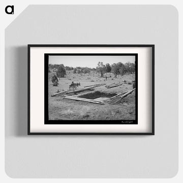 Faro Caudill and Neighbor Building Dugout, Pie Town, New Mexico
 - ラッセル リー Poster.