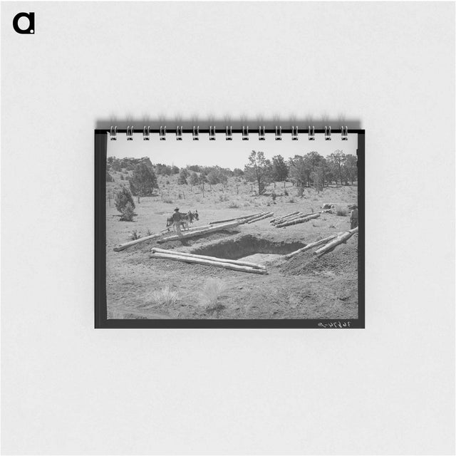 アートメモ帳-Faro Caudill and Neighbor Building Dugout, Pie Town, New Mexico
 - ラッセル リー Memo.