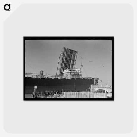 アートポストカード-Ship Entering Corpus Christi Port
 - ラッセル リー Postcard.