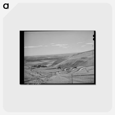 アートポストカード-Highway Leading Down to the Gorge at the Columbia River
 - ラッセル リー Postcard.