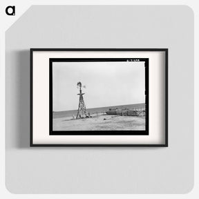 アートポスター-Windmill and Watering Trough Near Ralls, Texas
 - ラッセル リー Poster.