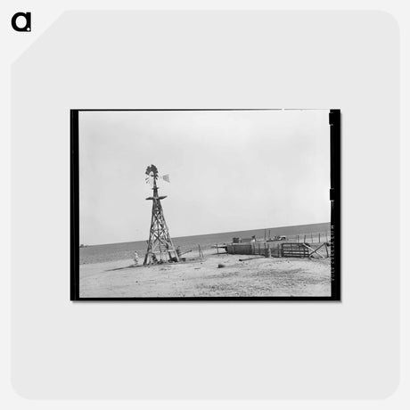 アートポストカード-Windmill and Watering Trough Near Ralls, Texas
 - ラッセル リー Postcard.