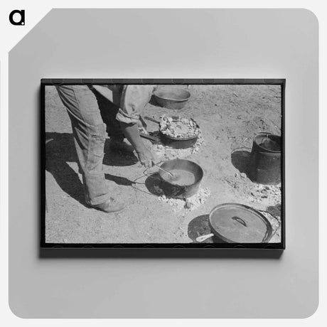 アートパネル-Ranch Cook Stirring Chili, Marfa, Texas
 - ラッセル リー Canvas.