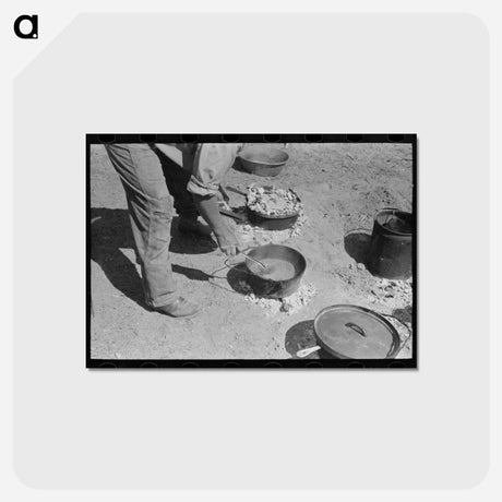 アートポストカード-Ranch Cook Stirring Chili, Marfa, Texas
 - ラッセル リー Postcard.