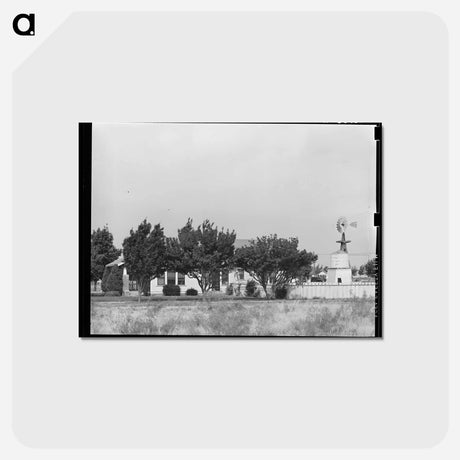 アートポストカード-House with Windmill, Midland, Texas
 - ラッセル リー Postcard.