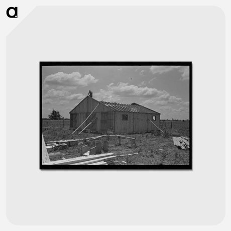 アートポストカード-Barn Erection, Southeast Missouri Farms Project
 - ラッセル リー Postcard.