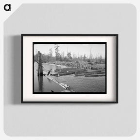 アートポスター-Lumberjack Forming Log Raft at Tillamook, Oregon
 - ラッセル リー Poster.