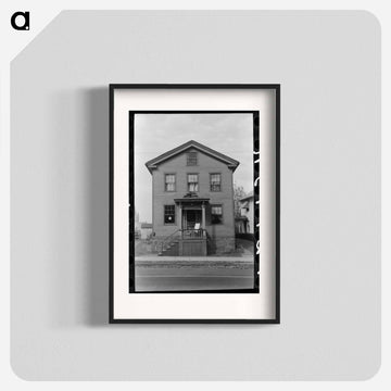 House with Articles on Roof of Porch During Fall House Cleaning, Meriden, Connecticut
 - ラッセル リー Poster.
