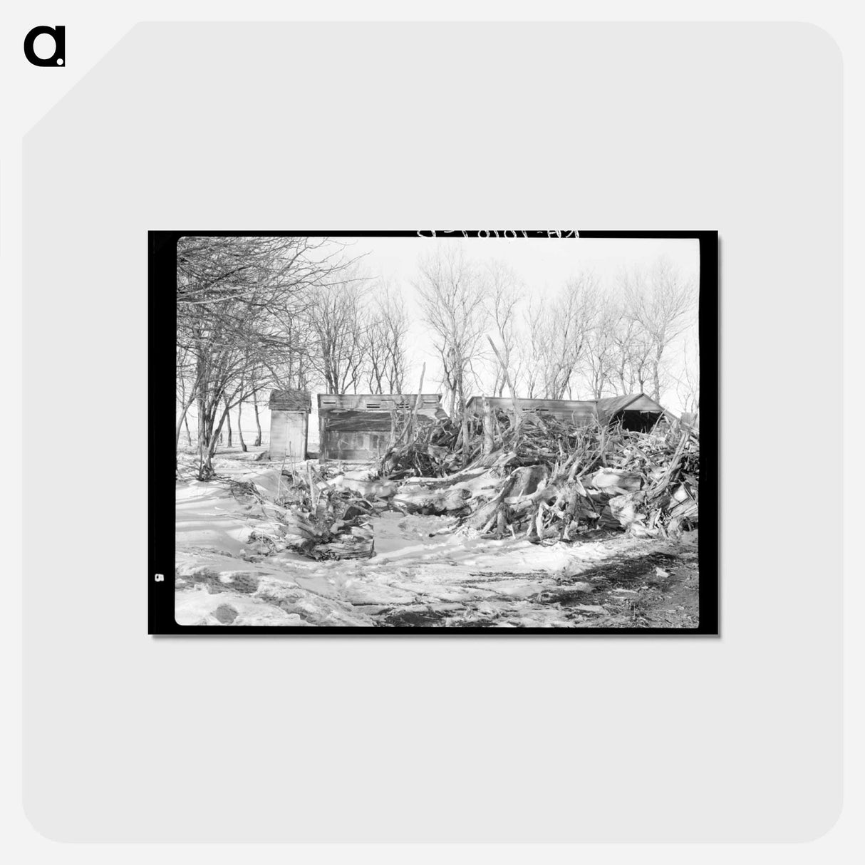 アートポストカード-Winter Fuel on the Edgar Allen Farm
 - ラッセル リー Postcard.