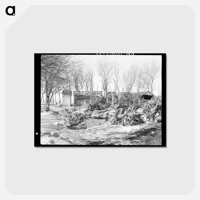 アートポストカード-Winter Fuel on the Edgar Allen Farm
 - ラッセル リー Postcard.