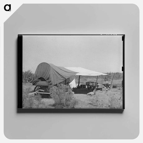 アートパネル-Chuck Wagon and Tarpaulin, Ranch Near Spur, Texas
 - ラッセル リー Canvas.