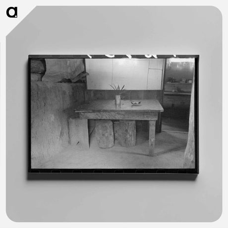 アートパネル-Woman in Adobe House, Pie Town, New Mexico
 - ラッセル リー Canvas.