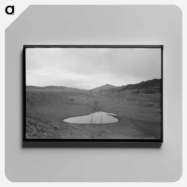 アートパネル-Stock Waterhole and Windmill, Socorro County, New Mexico
 - ラッセル リー Canvas.