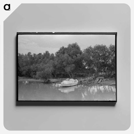 アートパネル-Unloading Oysters from Fisherman's Boat, Olga, Louisiana
 - ラッセル リー Canvas.