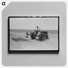 アートパネル-Tractor with Planter and Go-Devil Attached, Near Ralls, Texas
 - ラッセル リー Canvas.