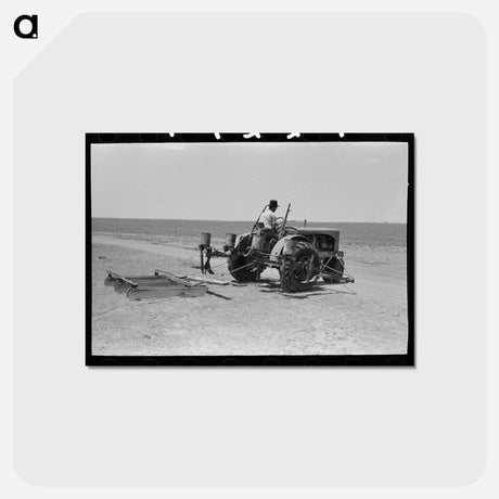 アートポストカード-Tractor with Planter and Go-Devil Attached, Near Ralls, Texas
 - ラッセル リー Postcard.