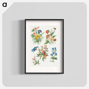 アートポスター-Floral Designs with a Blue Bird
 - クリーブランド美術館 Poster.