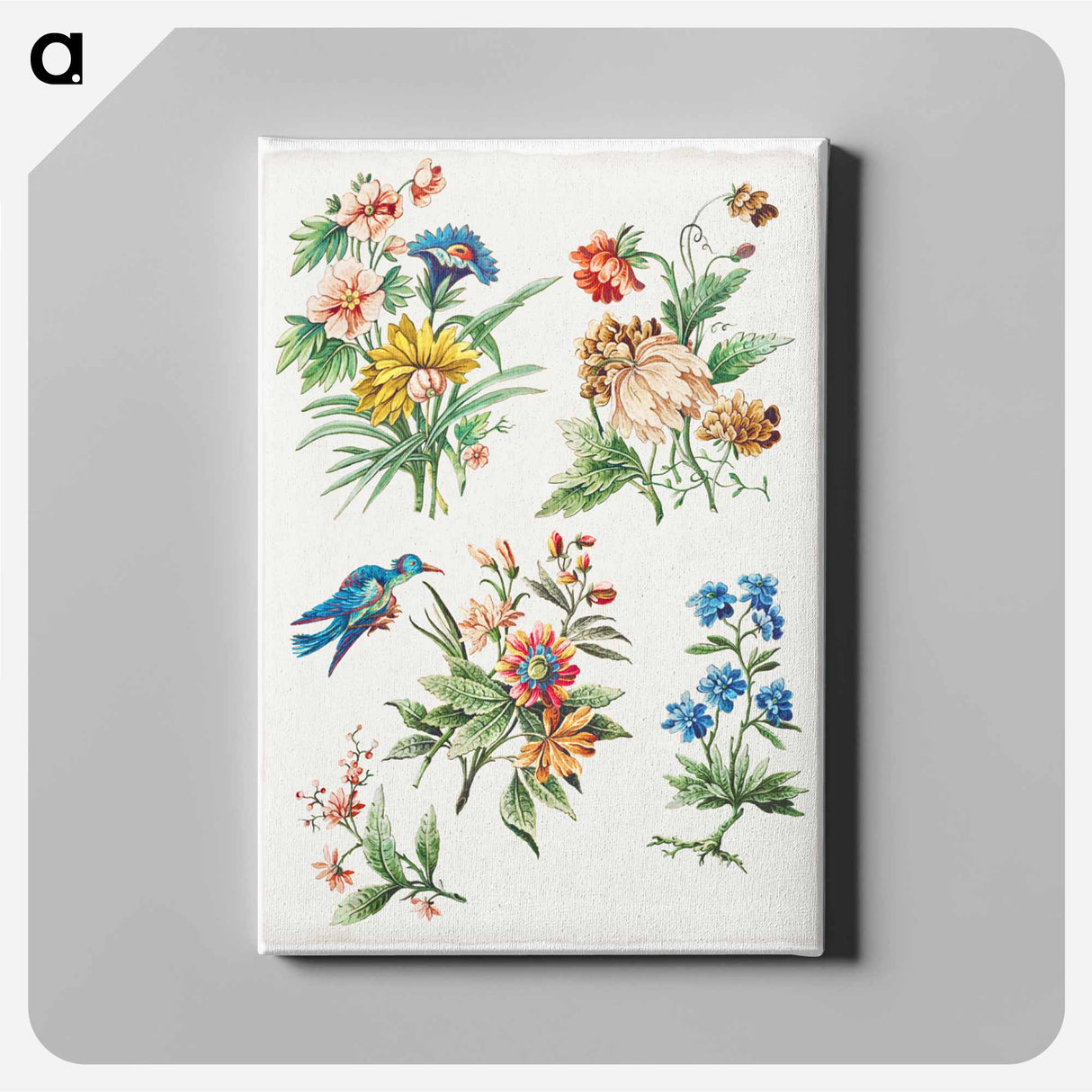 アートパネル-Floral Designs with a Blue Bird
 - クリーブランド美術館 Canvas.