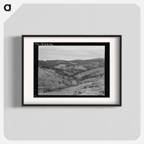 アートポスター-Untitled photo, possibly related to: Upper end of Squaw Creek Valley near the mill, showing part of the timber resources. Ola self-help sawmill co-op. Gem County, Idaho. General caption 48 - ドロテア ラング Poster.