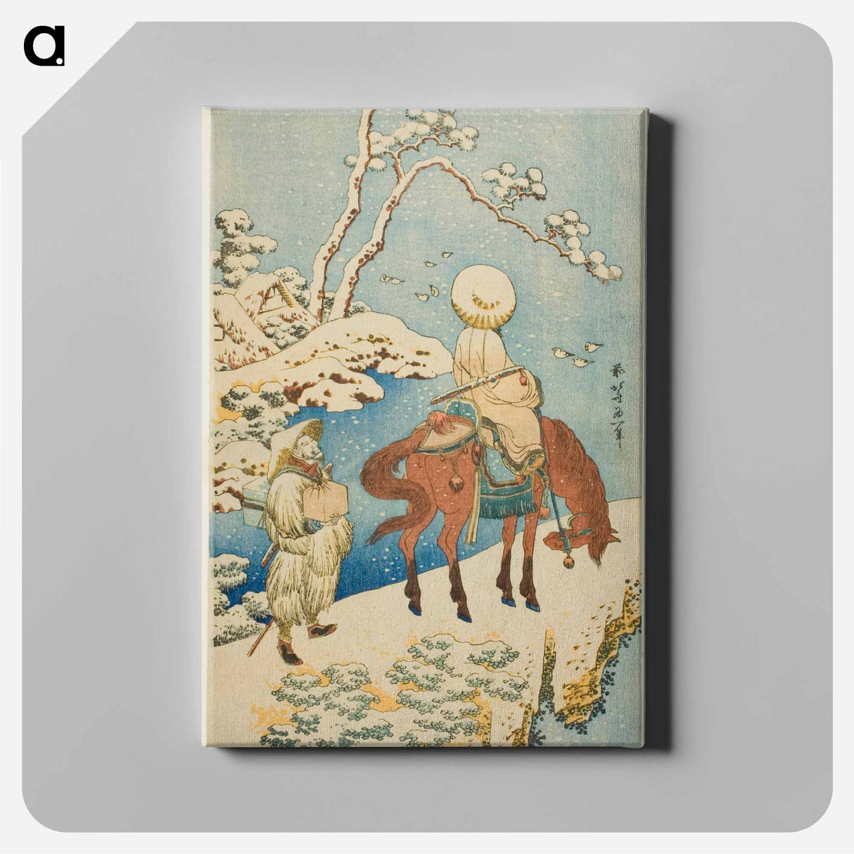 Horseman in Snow - 葛飾 北斎 Canvas.