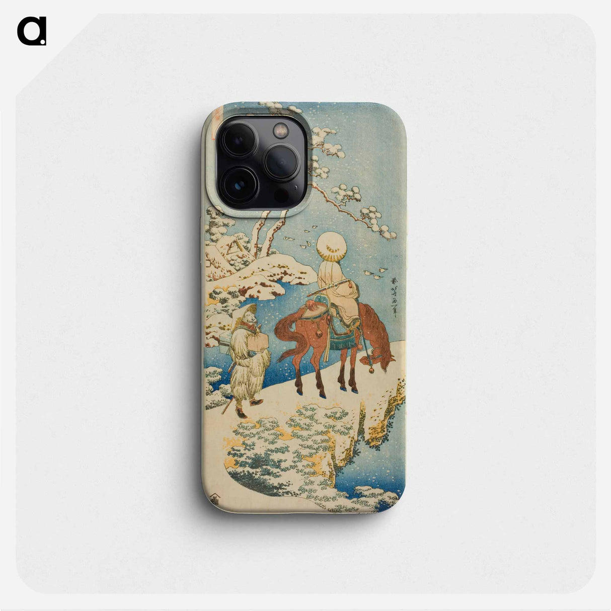 Horseman in Snow - Katsushika Hokusai Phone Case.