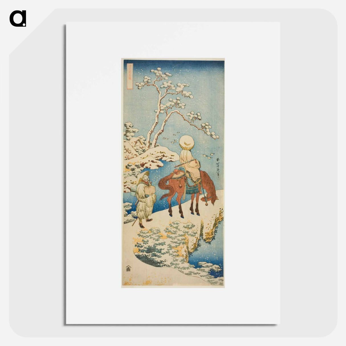 Horseman in Snow - 葛飾 北斎 Poster.