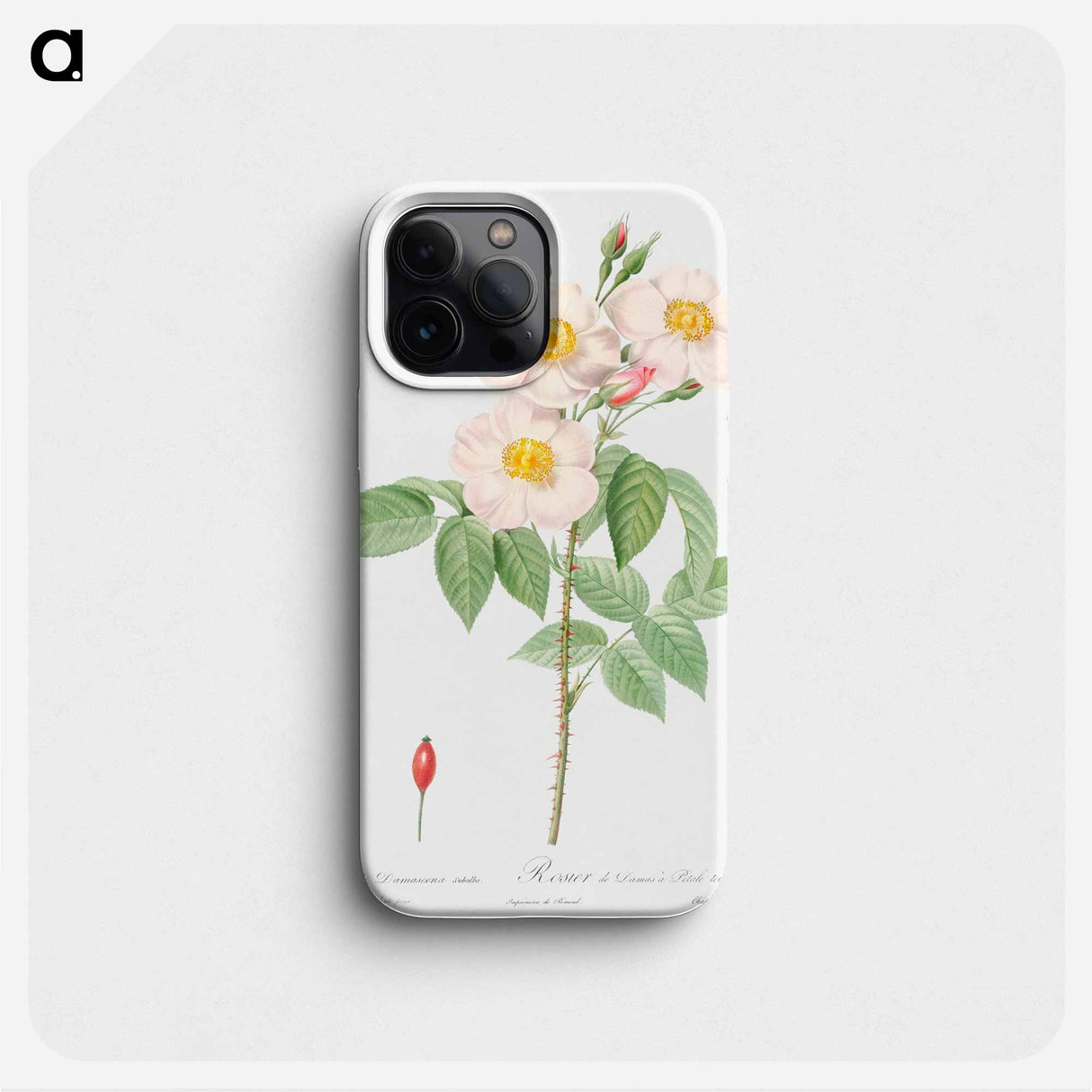 Damask Rose - Pierre Joseph Redouté Phone Case.