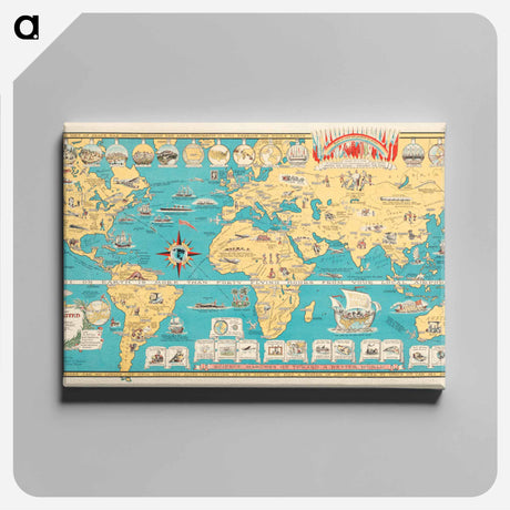 アートパネル-Mercator Map of the World United
 - ボストン公共図書館 Canvas.