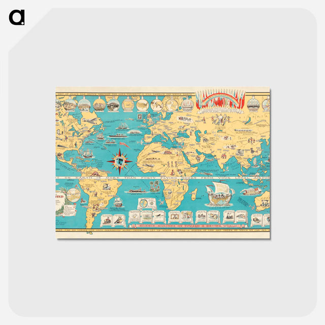アートポストカード-Mercator Map of the World United
 - ボストン公共図書館 Postcard.