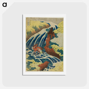 アートポストカード-Yoshitsune's Horse-washing Falls at Yoshino in Yamato Province - 葛飾 北斎 Postcard.