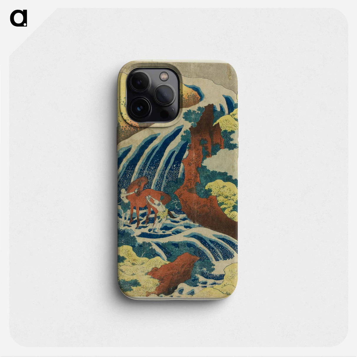 Yoshitsune's Horse-washing Falls at Yoshino in Yamato Province - 葛飾 北斎 Phone Case.