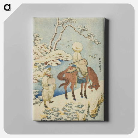 アートパネル-Horseman in Snow - 葛飾 北斎 Canvas.