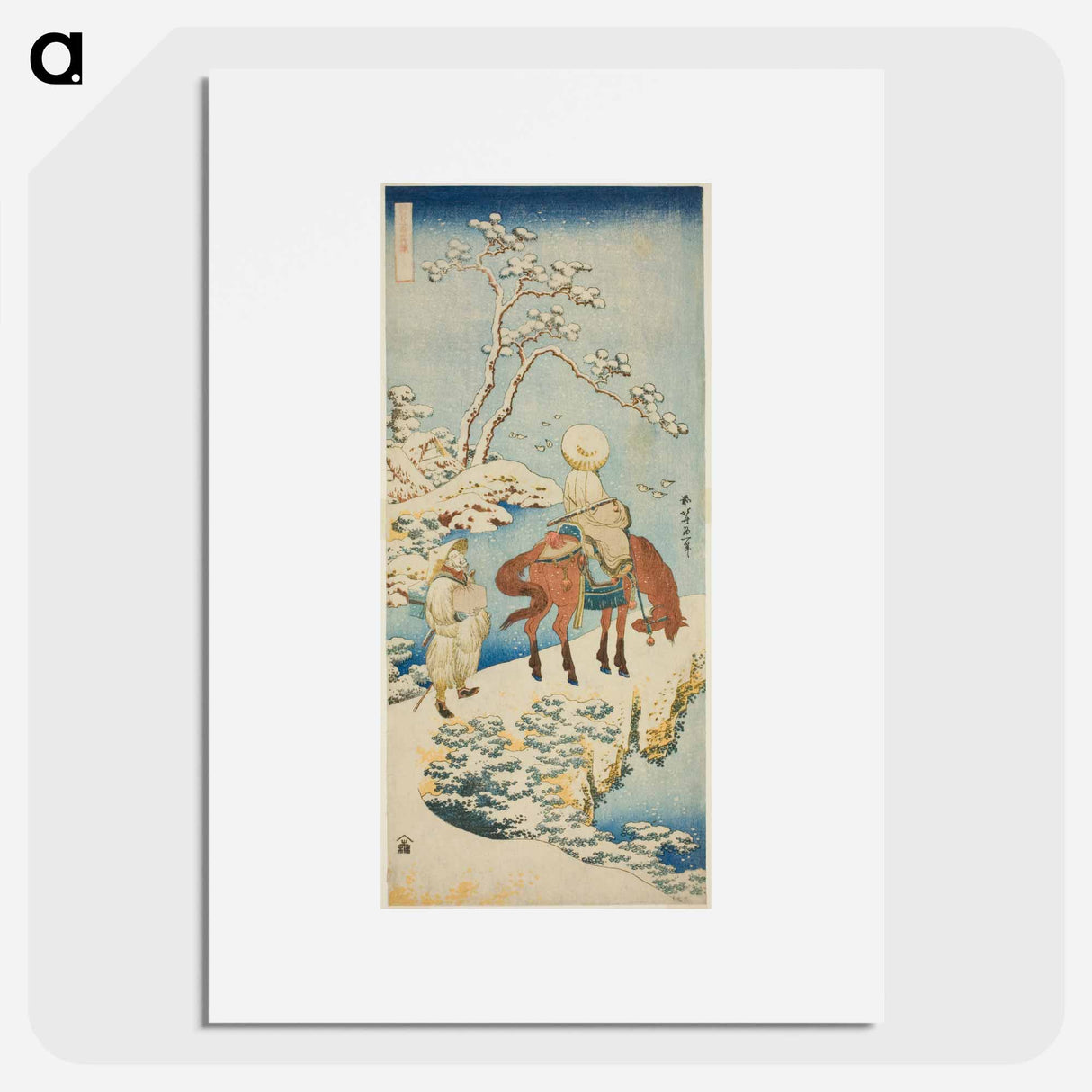 Horseman in Snow - 葛飾 北斎 Poster.