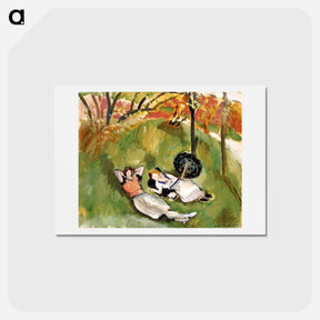 アートポストカード-Two Figures Reclining in a Landscape - アンリ マティス Postcard.