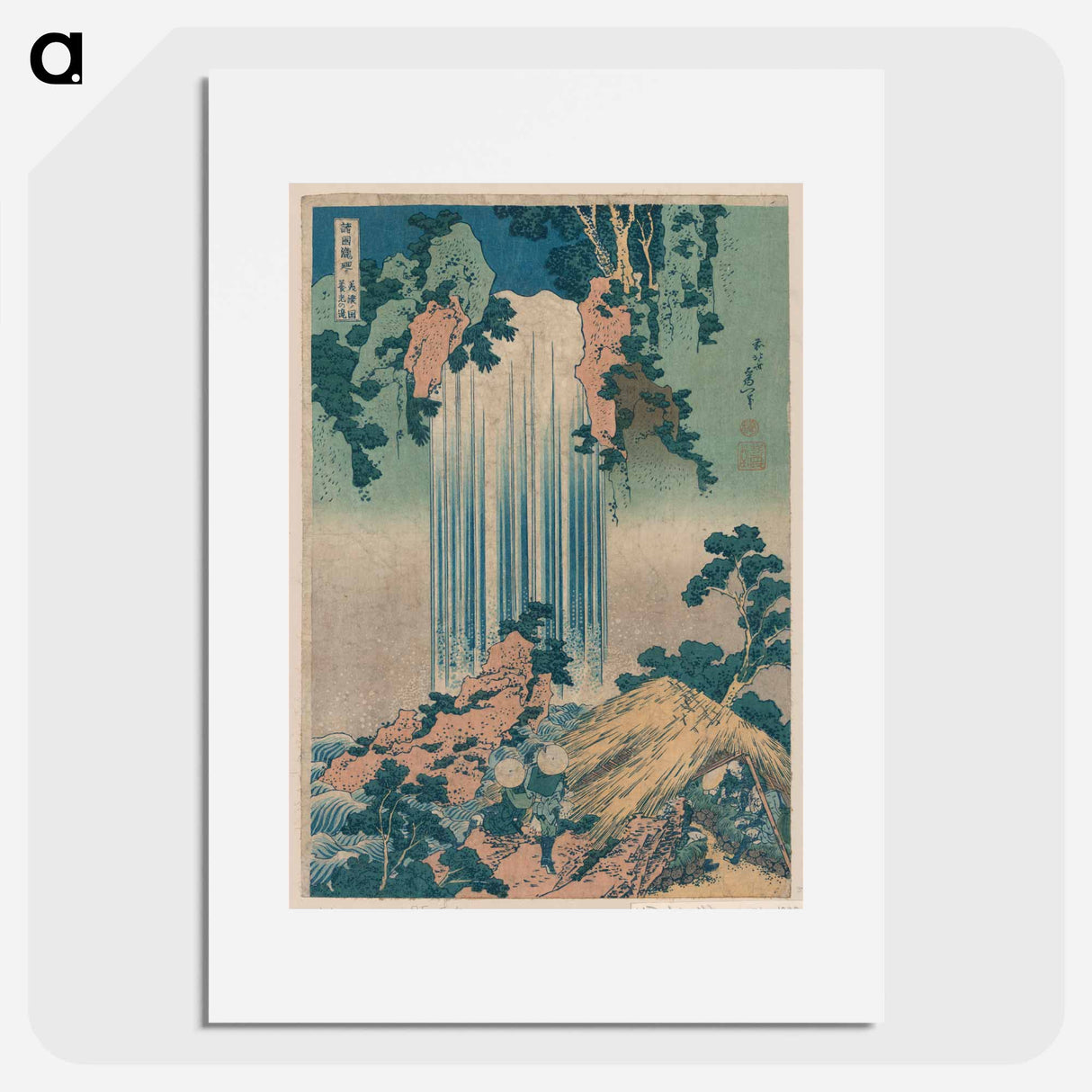 Waterfall in Mino Province from an earlier print by Katsushika, Hokusai - Katsushika Hokusai Poster.