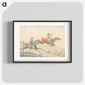 アートポスター-Two Riders Jumping a Wooden Fence
 - イェール大学アートギャラリー Poster.