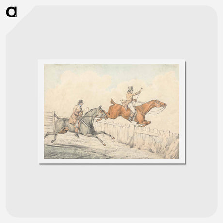 アートポストカード-Two Riders Jumping a Wooden Fence
 - イェール大学アートギャラリー Postcard.
