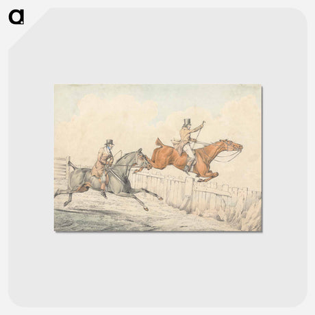 アートポストカード-Two Riders Jumping a Wooden Fence
 - イェール大学アートギャラリー Postcard.