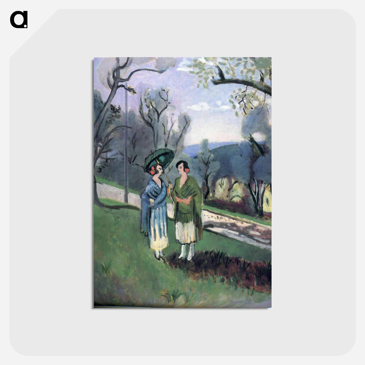 アートポストカード-Conversation under the Olive Trees - アンリ マティス Postcard.