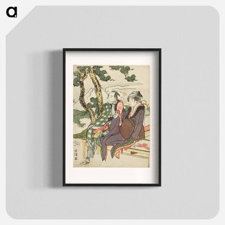 アートポスター-Evening Glow for Date no Yosaku and Seki no Koman - 葛飾 北斎 Poster.