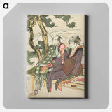 アートパネル-Evening Glow for Date no Yosaku and Seki no Koman - 葛飾 北斎 Canvas.