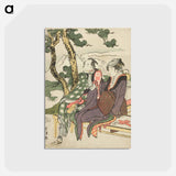 アートポストカード-Evening Glow for Date no Yosaku and Seki no Koman - 葛飾 北斎 Postcard.